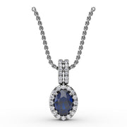 Sophisticated Sapphire and Diamond Pendant