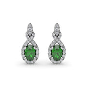 Love Knot Emerald and Diamond Earrings