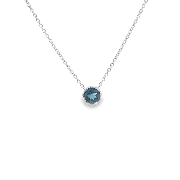 Sterling Silver London Blue Topaz Necklace