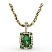 Feel The Elegance Emerald and Diamond Pendant