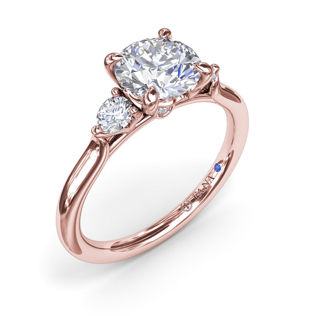 Brilliant Cut Three Stone Engagement Ring