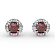 Vintage Channel Setting Stud Earrings