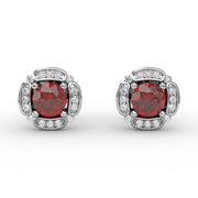 Vintage Channel Setting Stud Earrings