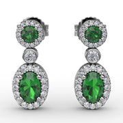 Set the Scene Emerald and Diamond Dangle Earrings