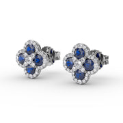 Endless Bliss Sapphire and Diamond Cluster Studs