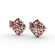 Large Pavé Emerald and Diamond Studs