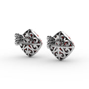 Large Pavé Ruby and Diamond Studs