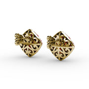 Large Pavé Ruby and Diamond Studs