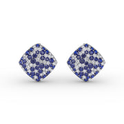 Large Pavé Sapphire and Diamond Studs