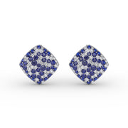 Large Pavé Sapphire and Diamond Studs