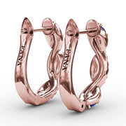 Sapphire And Diamond Swirl Hoops