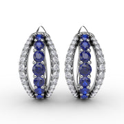 Sapphire and Diamond Hoop Earrings