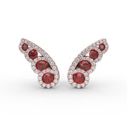 Butterfly Wing Ruby and Diamond Studs