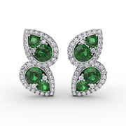 Teardrop Emerald and Diamond Earrings