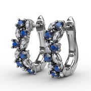 Clustered Sapphire and Diamond Earrings