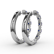 Precious Sapphire and Diamond Hoop Earrings