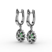 Pear-Shaped Emerald and Diamond Earrings