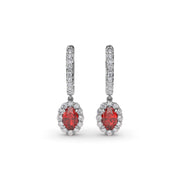 Dazzling Ruby and Diamond Drop Earrings