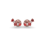 Five Stone Ruby and Diamond Climber Earrings