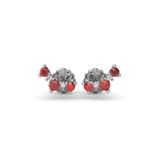 Five Stone Ruby and Diamond Climber Earrings