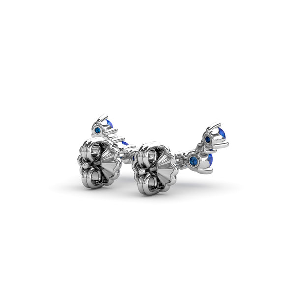 Five Stone Sapphire and Diamond Climber Earrings