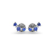 Five Stone Sapphire and Diamond Climber Earrings