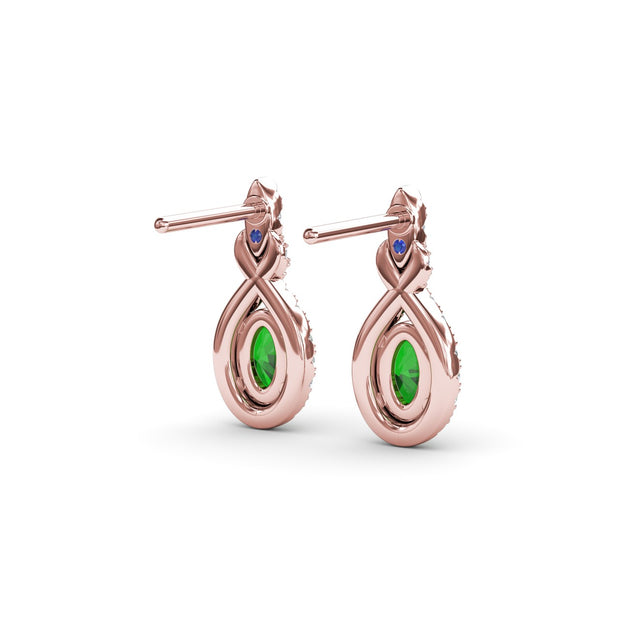 Love Knot Emerald and Diamond Earrings