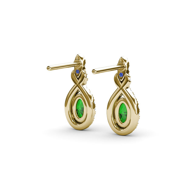Love Knot Emerald and Diamond Earrings