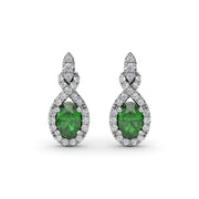 Love Knot Emerald and Diamond Earrings