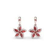 Ruby and Diamond Catalina Drop Earrings
