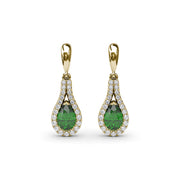 Glamourous Emerand and Diamond Wrap Earrings