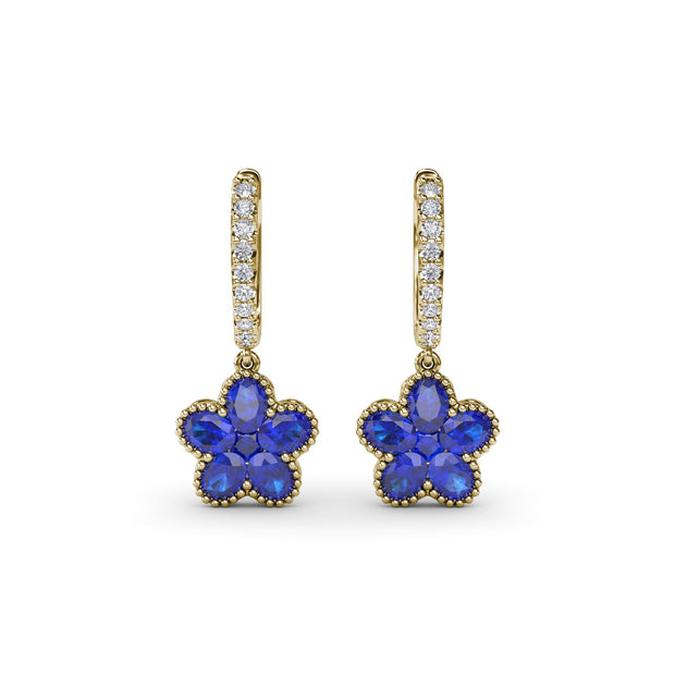 Magnolia Sapphire Huggie Hoops