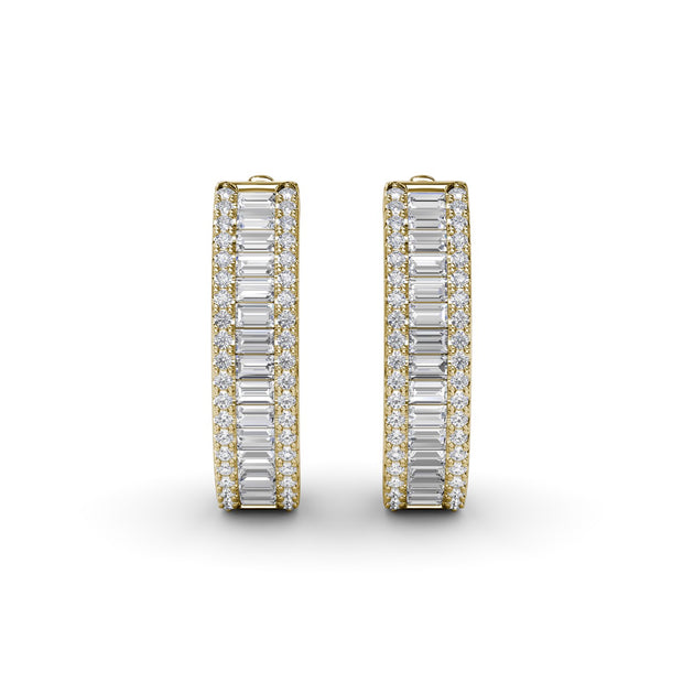 Baguette Diamond Hoops
