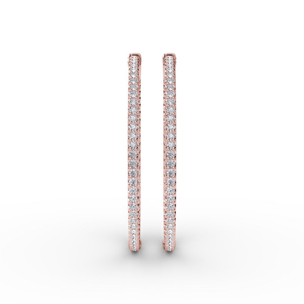 2.9ct Diamond Hoop Earrings