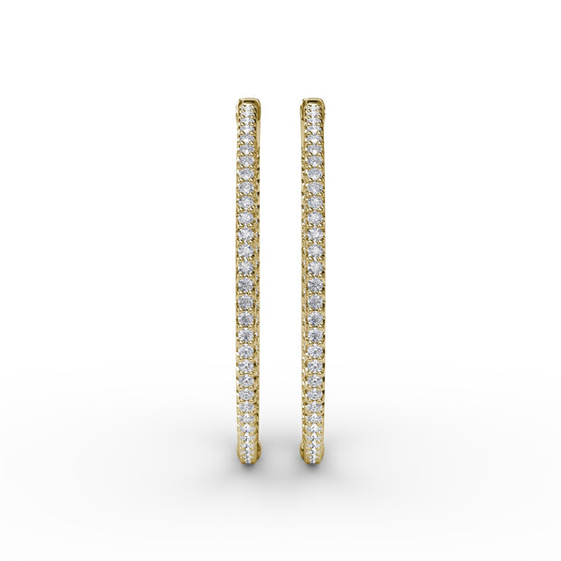 2.9ct Diamond Hoop Earrings
