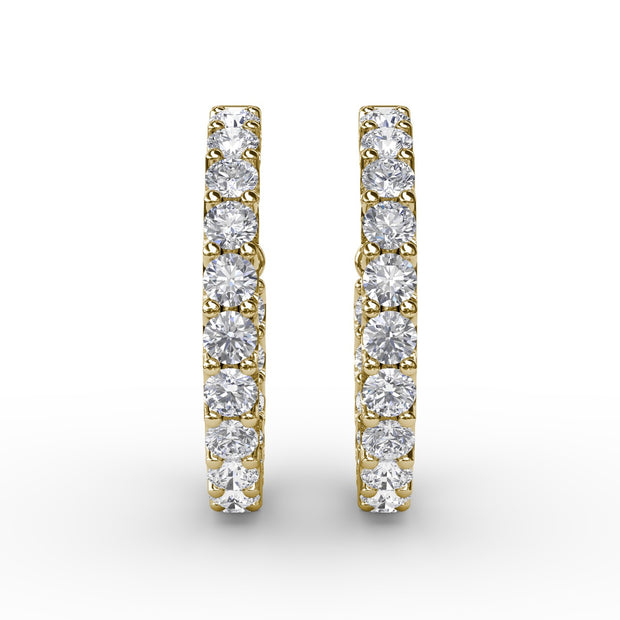 3.1ct Diamond Hoop Earrings