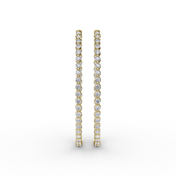 Beauty And The Bezel Set Diamond Hoop Earrings
