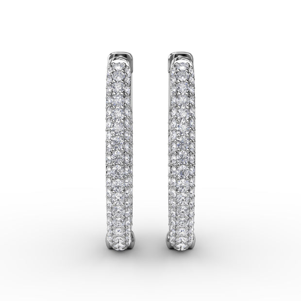 Pavé Diamond Hoop Earrings