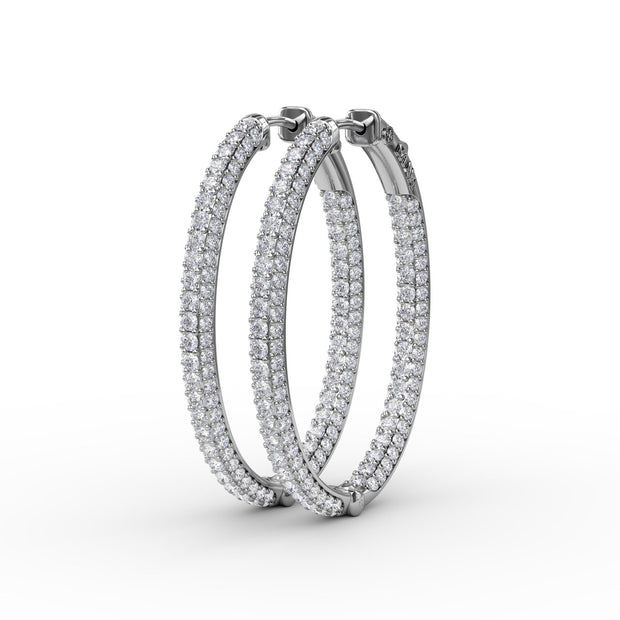 Pavé Diamond Hoop Earrings