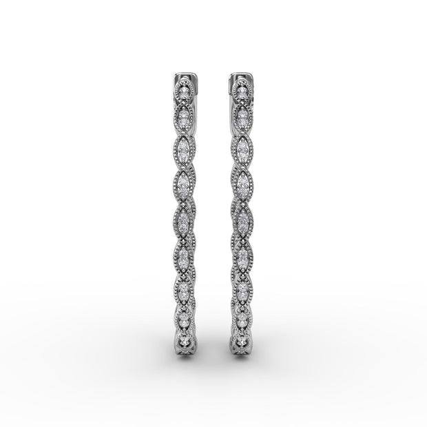 Flawless Filigree Diamond Hoops