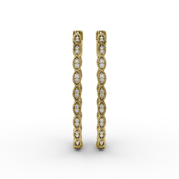 Flawless Filigree Diamond Hoops