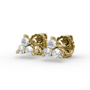 Empire Diamond Stud Cluster Earrings