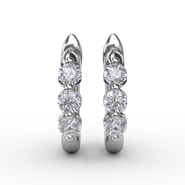 Dainty and Delightful Diamond Hoop Earrings