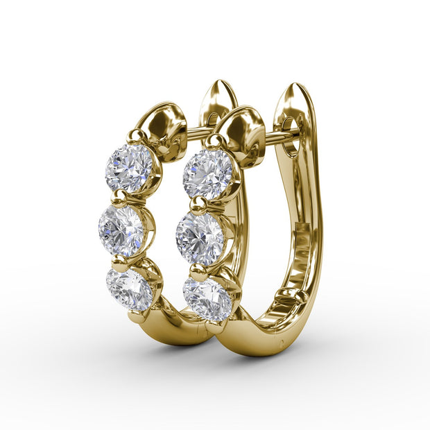 Empire Diamond Hoop Earrings