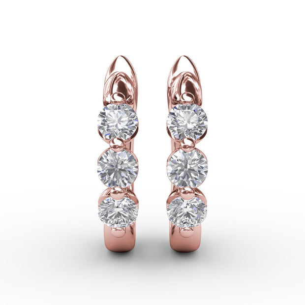 Empire Diamond Hoop Earrings