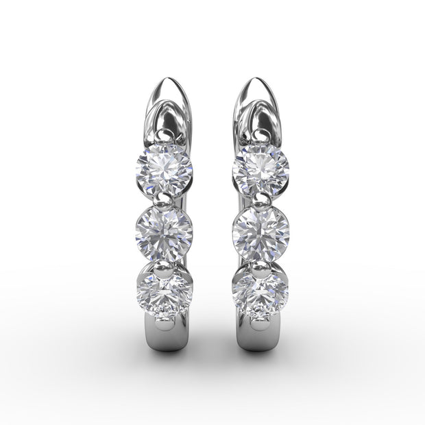 Empire Diamond Hoop Earrings