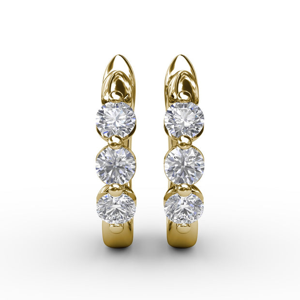 Empire Diamond Hoop Earrings