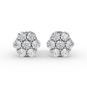 Magnolia Floral Diamond Stud Earrings