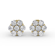 Magnolia Floral Diamond Stud Earrings