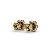 Magnolia Ruby And Diamond Stud Earrings